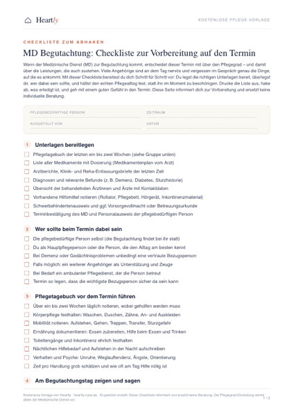 Vorschau der Vorlage MD Begutachtung